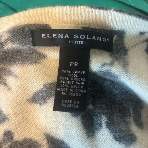 Womens Elana Solano Lambswool Floral Cardigan Sweater Women’s Size SP - Picture 3 of 3